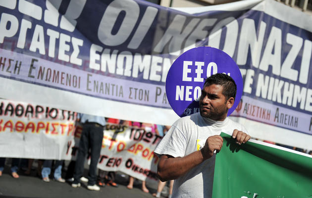 Manifestation contre le fascisme, le 24 septembre 2013 à Athènes, en Grèce [Louisa Gouliamaki / AFP]