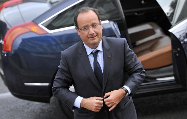 François Hollande à son arrivée le 26 septembre 2013 à l'usine Arcelor-Mittal à  Florange [Nicolas Bouvy / Pool/AFP]