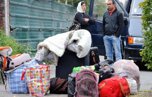 Evacuation d'un campement de roms le 27 septembre 2013 à Roubaix [Philippe Huguen / AFP]