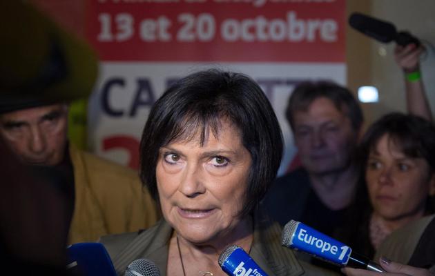 Marie-Arlette Carlotti à son QG de campagne le 13 octobre 2013 à Marseille [Bertrand Langlois / AFP]