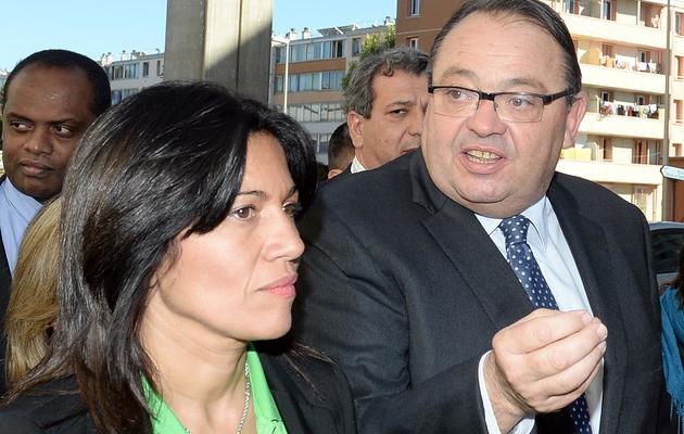 Samia Ghali et Patrick Mennucci le 6 novembre 2013 à Marseille [Boris Horvat / AFP/Archives]