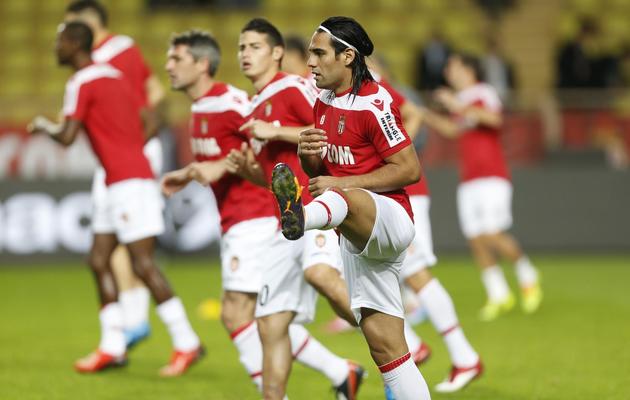 Les joueurs de Monaco, dont l'attaquant colombien Radamel Falcao (premier plan), à l'entraînement, le 8 novembre 2013 à Louis-II [Valéry Hache / AFP/Archives]