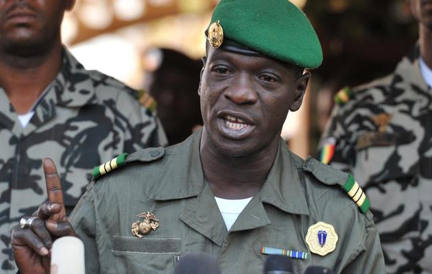 Le capitaine Amadou Sanogo, le 3 avril 2012 au camp militaire de Kati, près de Bamako, au Mali [Issouf Sanogo / AFP/Archives]