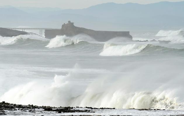 Des vagues sur le littoral de Biarritz le 22 décembre 2013 [Gaizka Iroz / AFP]
