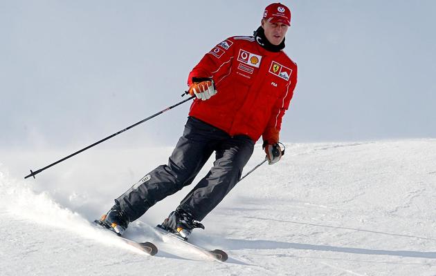 Michael Schumacher skie à Madonna di Campiglio, en Italie, le 15 janvier 2004 [Vincenzo Pinto / AFP/Archives]