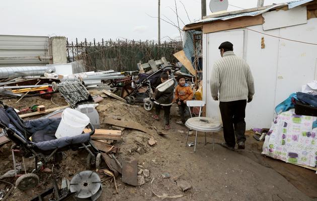 Le camp de roms de Villeneuve-Saint-Georges le 31 janvier 2014  [Jacques Demarthon / AFP]