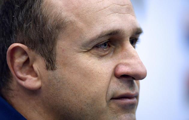 Philippe Saint-André, le sélectionneur de l'équipe de France de rugby, le 7 février 2014 à Marcoussis [ / AFP/Archives]