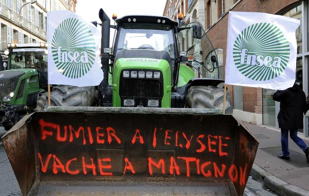 Un tracteur de la FNSEA défile à Toulouse le 14février 2014 [Pascal Pavani / AFP/Archives]