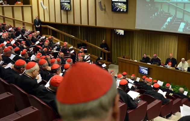 Le pape François s'adresse aux cardinaux lors d'un consistoire au Vatican, le 20 février 2014 à Rome [Gabriel Bouys / AFP]