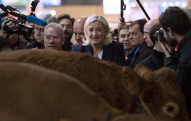 La présidente du Front National, Marine Le Pen, au Salon de l'agriculture le 25 février 2014 [Martin Bureau / AFP]
