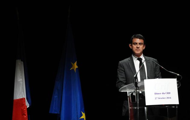 Le ministre de l'Intérieur Manuel Valls au dîner annuel du Crif à Toulouse le 27 février 2014 [Rémy Gabalda / AFP]