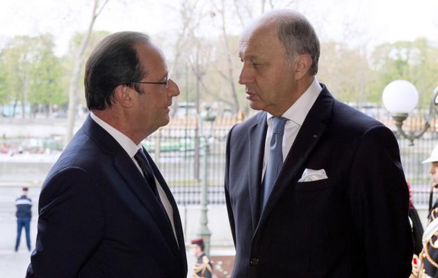 Francois Hollande et Laurent Fabius le 27 mars 2014 à Paris [Alain Jocard / Pool/AFP/Archives]
