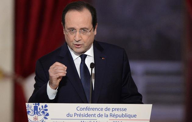 François Hollande durant sa conférence de presse, le 14 janvier 2014 à l'Elysée [Alain Jocard / AFP/Archives]