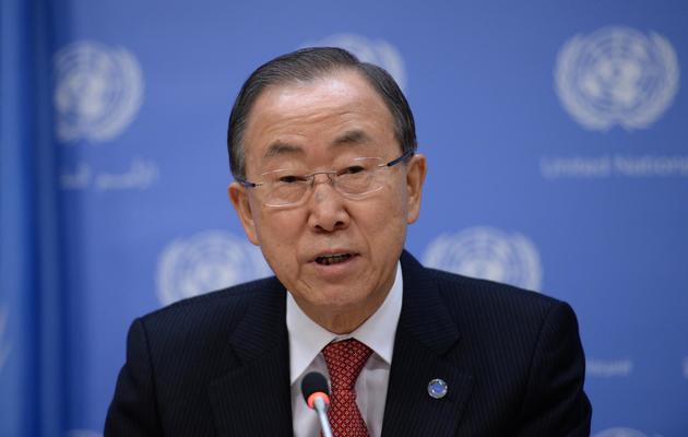 Le secrétaire général de l'ONU, Ban Ki-Moon, le 16 décembre 2013 à New York [Stan Honda / AFP/Archives]