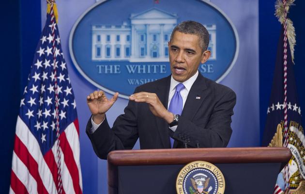 Barack Obama lors de la conférence de presse du 20 décembre 2013 à Washington DC [Saul Loeb / AFP]