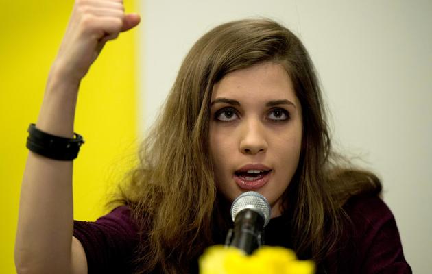 Nadejda Tolokonnikova s'exprime lors d'une conférence de presse, le 4 février 2014 à New York [Don Emmert / AFP/Archives]