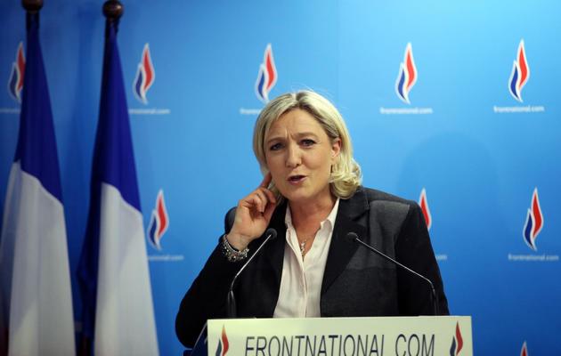 La présidente du Front national Marine Le Pen au siège de son parti à Nanterre, le 30 mars 2014 [Kenzo Tribouillard / AFP/Archives]