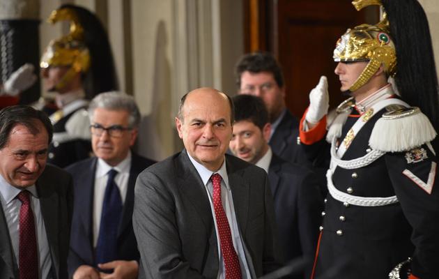 Pier Luigi Bersani, chef du parti démocrate italien, après sa rencontre avec le président, le 21 mars 2013 à Rome [Vincenzo Pinto / AFP]