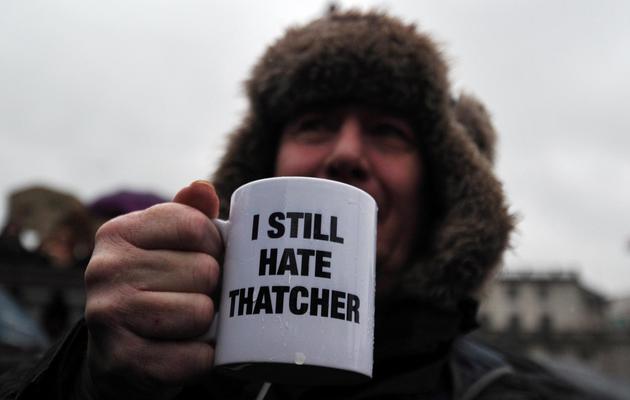 Une "fête" pour la mort de Margaret Thatcher, à Londres, le 13 avril 2013 [Carl Court / AFP]
