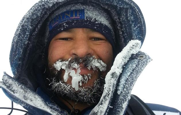 L'aventurier français Faysal Hanneche lors de son expédition vers le pôle Nord, le 15 avril 2013 [ / Faysal Hanneche/AFP]