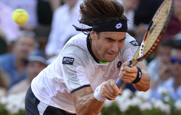 L'Espagnol David Ferrer en demi-finale contre Tsonga de Roland-Garros le 7 juin 2013 [Martin Bureau / AFP]