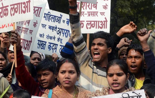 Manifestation contre le viol à New Delhi, le 16 janvier 2013 un mois après le viol d'uné étudiante [Raveendran / AFP/Archives]
