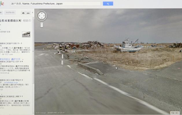 Capture d'écran effectuée le 28 mars 2013 d'une vue de Namie grâce au système Google Street View [ / Google/AFP]
