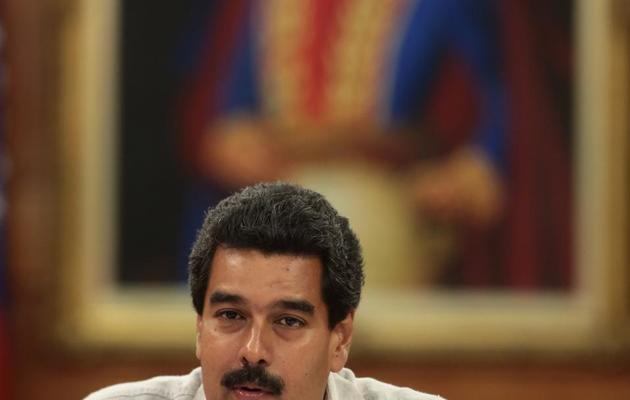 Nicolas Maduro le 17 avril 2013 à Caracas [Miguel Angulo / Présidence/AFP]