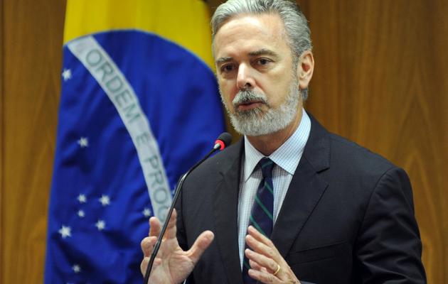 Le chef de la diplomatie brésilienne Antonio Patriota le 7 mai 2013 à Brasilia [Evaristo Sa / AFP]