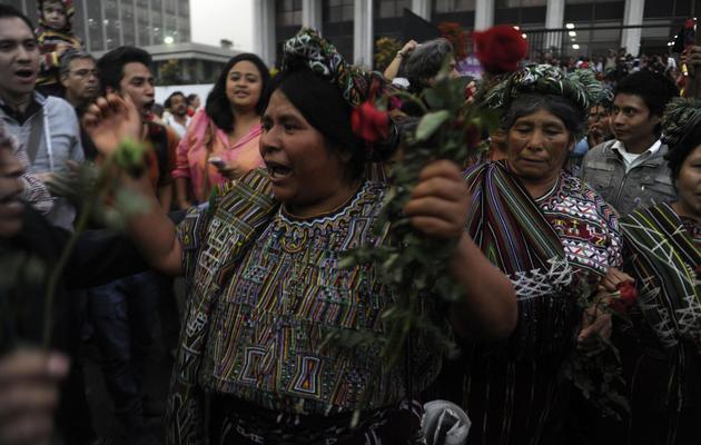 Maria Raymundo, survivante de la guerre civile, le 10 mai 2013 devant le tribunal  à Guatemala [Johan Ordonez / AFP]