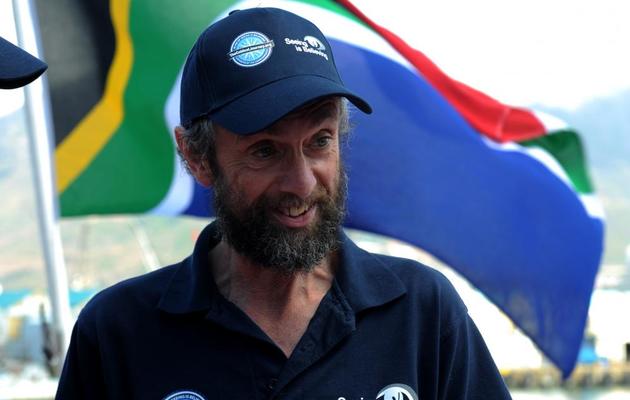 L'explorateur Sir Ranulph Fiennes, le 6 janvier au Cap, en Afrique du Sud, avant son départ [Alexander Joe / AFP]