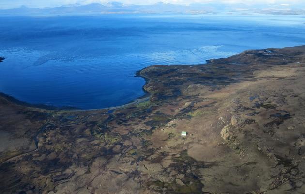 Vue aérienne montrant une partie de l'archipel des îles Kerguelen, le 5 septembre 2012 [Sophie Lautier / AFP/Archives]