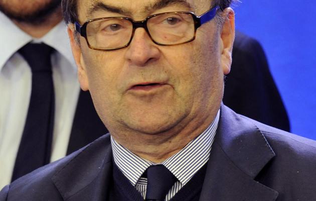 Patrice Gélard, président de la Cocoe, annonce la victoire de Jean-François Copé, le 19 novembre 2012 à Paris [Mehdi Fedouach / AFP]