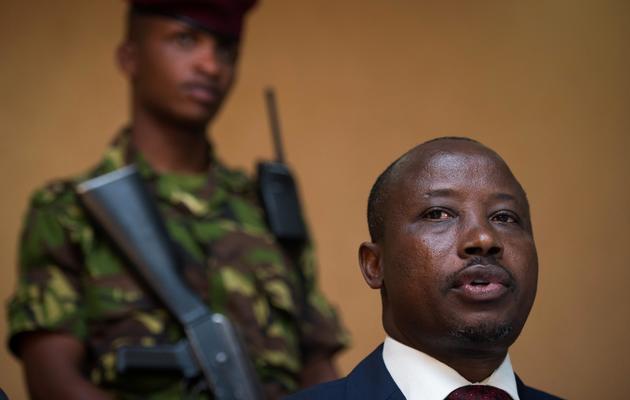 Le président du M23, Jean-Marie Runiga, le 27 novembre 2012 lors d'une conférence de presse à Goma, en RDC [Phil Moore / AFP]