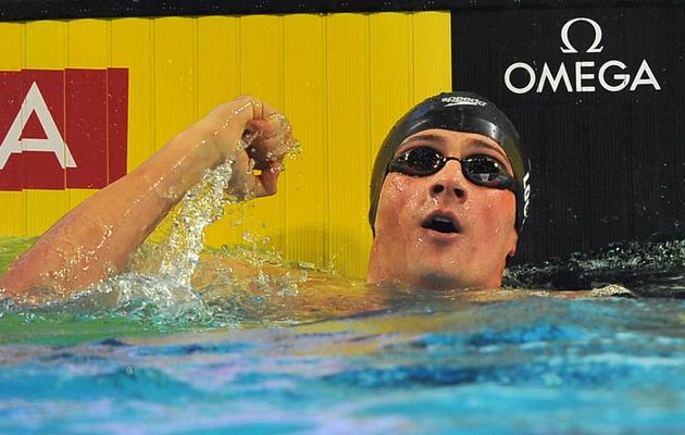 L'Américain Ryan Lochte, lors de la demi-finale du 100 m quatre nages des Mondiaux en ptit bassin d'Istanbul, le 15 décembre 2012 [Mira / AFP]