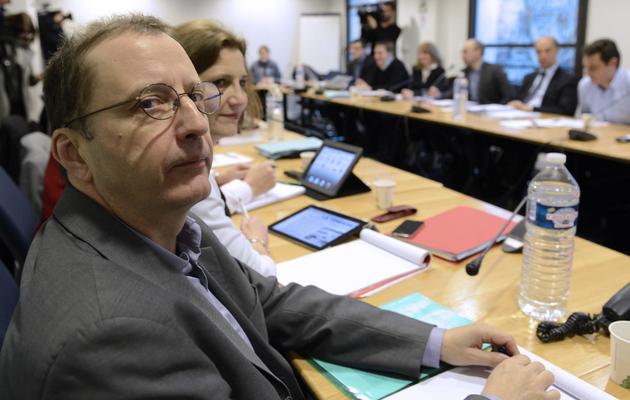 Patrick Pierron (CFDT) à la reprise des discussions sur l'emploi  le 10 janvier 2013 à Paris [Bertrand Guay / AFP]