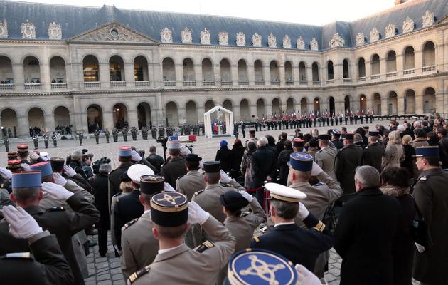 Hommage national au soldat tué au Mali aux Invalides, le 15 janvier 2013 à Paris [Jacques Demarthon / AFP]