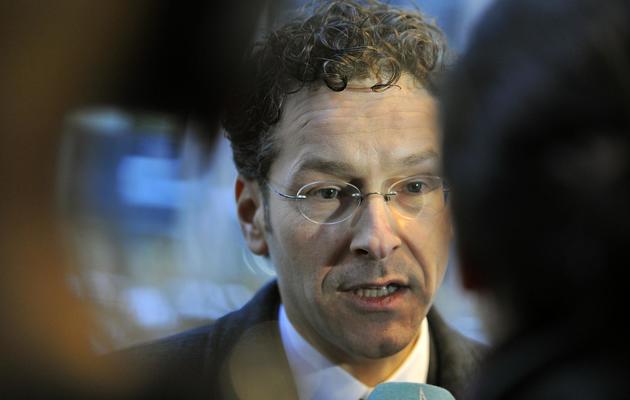 Le ministre néerlandais des Finances, Jeroen Dijsselbloem, parle à la presse à son arrivée à Bruxelles peu avant une réunion de l'Eurogroupe, le 21 janvier 2013 [Georges Gobet / AFP]