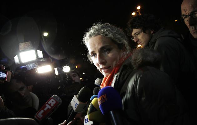 La ministre de l'Ecologie Delphine Batho s'exprime devant la presse le 22 janvier 2013 à l'usine Lubrizol de Rouen [Charly Triballeau / AFP]