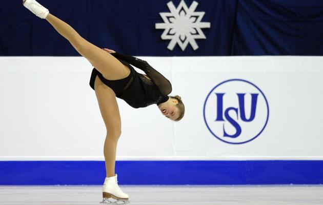 L'Italienne Carolina Kostner lors de son programme libre, aux Championnats d'Europe, le 26 janvier 2013 à Zagreb. [Attila Kisbenedek / AFP]