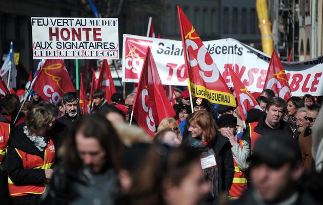 Des manifestants défilent à Strasbourg le 5 mars 2013 [Frederick Florin / AFP]