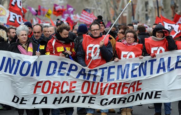 Des manifestants défilent à Toulouse le 5 mars 2013 [Eric Cabanis / AFP]