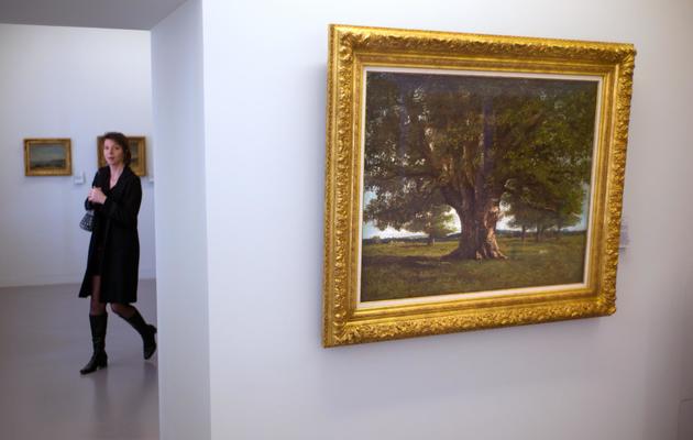 Le "Chêne de Flagey", de Gustave Courbet, le 9 mars à Ornans, dans le Doubs [Sebastien Bozon / AFP]