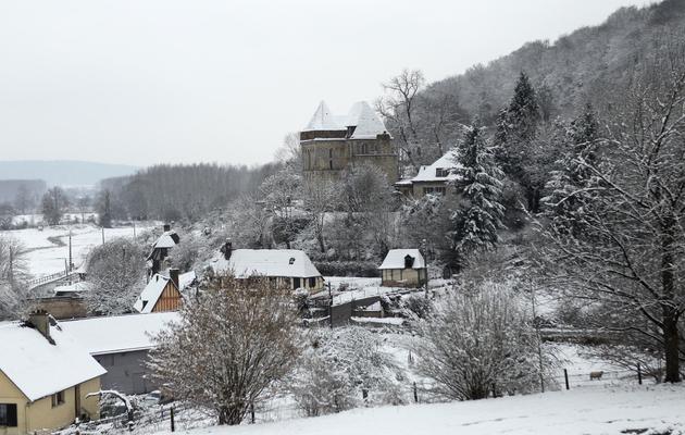 Saint-Mards-de-Blacarville, dans l'Eure, sous la neige, le 11 mars 2013 [Charly Triballeau / AFP]