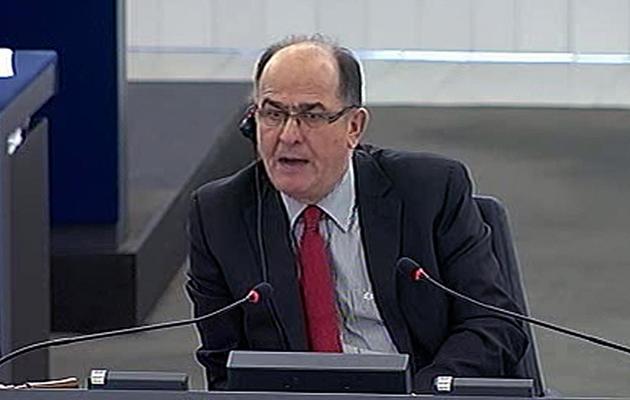 L'eurodéputé grec Georgios Papastamkos au Parlement européen à Strasbourg le 13 mars 2013 [ / Parlement européen/AFP]