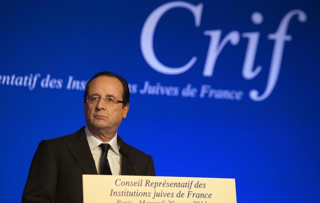 François Hollande   au Conseil représentatif des institutions juives de France le 20 mars 2013 à Paris [Joel Saget / AFP]