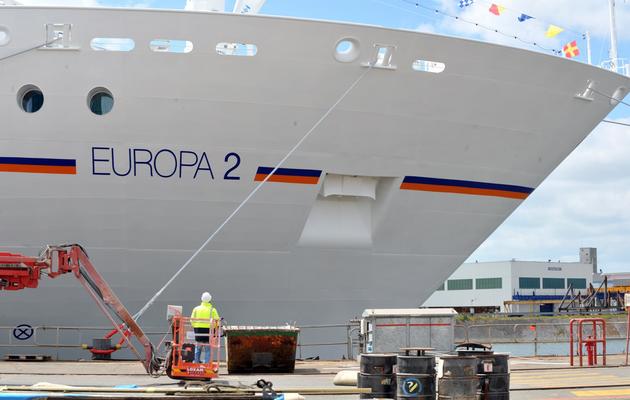 Le paquebot Europa 2, le navire construit par les chantiers STX de Saint-Nazaire, le 26 avril 2013 [Frank Perry / AFP]