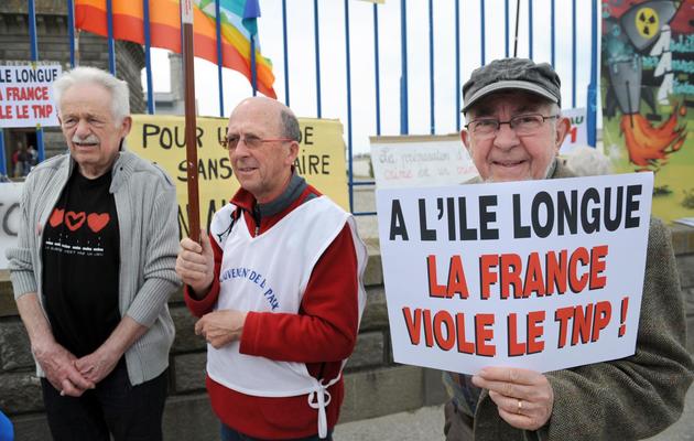 Manifestation contre le programme des M51 à Penmarc'h, dans l'ouest de la France, le 6 mai 2013 [Fred Tanneau / AFP]