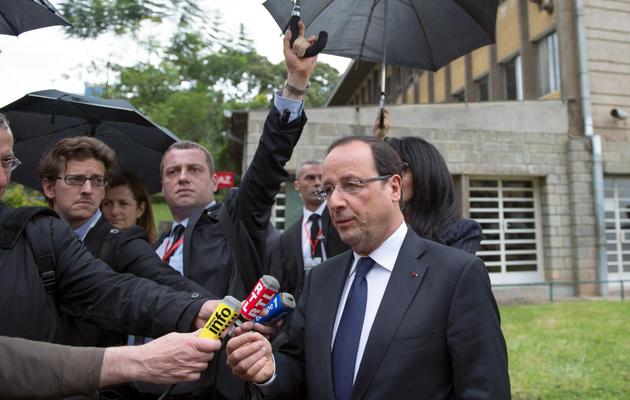 Le président François Hollande, interrogé à Addis Abeba le 25 mai 2013 [Bertrand Langlois / AFP]