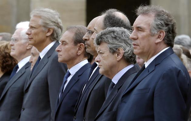 Plusieurs personnalités politiques sont présentes pour les obsèques de Pierre Mauroy, à Paris, le 11 juin 2013 [Charles Platiau / Pool/AFP]